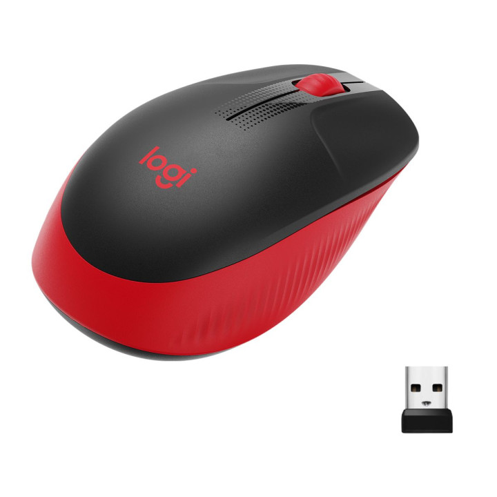 LOGITECH M190 FULL-SIZE WIRELESS MOUSE - RED - EMEA